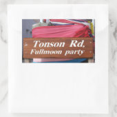 トンソンRdFullmoonパーティー、タイのKoh Phangan 長方形シール (バッグ)