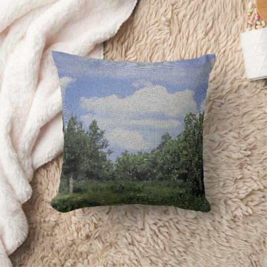 トント国立森林写真モザイク風景 クッション (ブランケット)