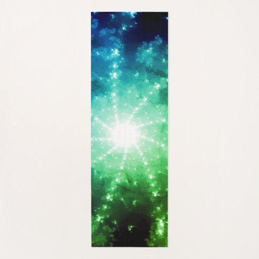 トンネルの終点の明るい緑の青いライト ヨガマット (正面)