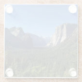 トンネルビューヨセミテバレーブルーカラー写真 ガラスコースター (裏面)