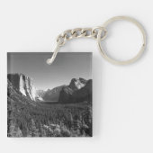 トンネルビューヨセミテバレーモノクロ写真 キーホルダー (裏面)