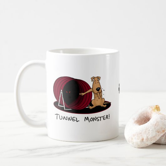 トンネルモンスター – 敏捷性ビック神経質なおもしろい犬 コーヒーマグカップ (ドーナツ)
