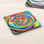 トンネル内の渦巻きサイケデリック色 コースター (左側)