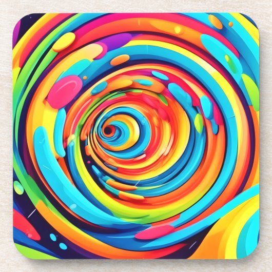 トンネル内の渦巻きサイケデリック色 コースター (正面)