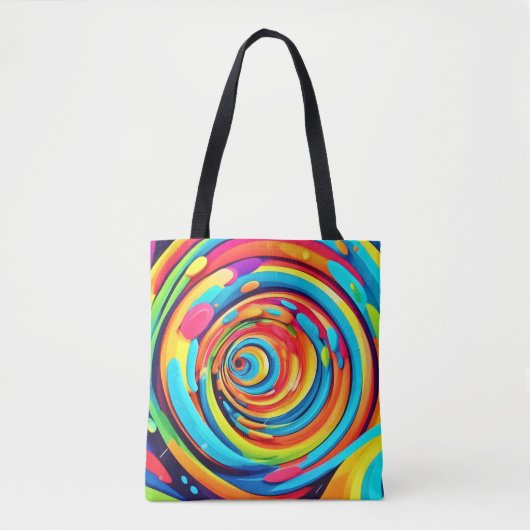 トンネル内の渦巻きサイケデリック色 トートバッグ (正面)