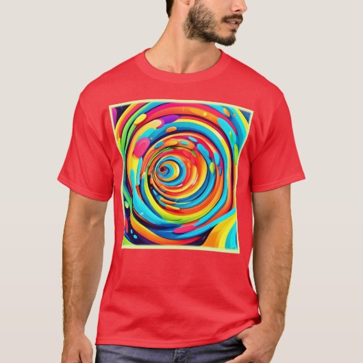 トンネル内の渦巻きサイケデリック色 Tシャツ (正面)