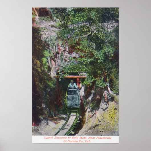 トンネル出口を出て行く金ゴールドの表示 ポスター (正面)