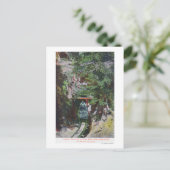 トンネル出口を出て行く金ゴールドの表示 ポストカード (スタンド正面)