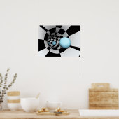 トンネル市松模様に抽象芸術ポスター ポスター (キッチン)