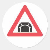 トンネル注意道路標識交通記号 ラウンドシール (正面)