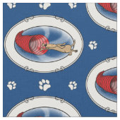 トンネル渦症候群 – おもしろい犬敏捷性 ファブリック (クローズアップ)