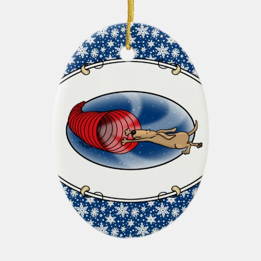 トンネル渦症候群 – 機敏性の高速おもしろい犬 セラミックオーナメント (正面)