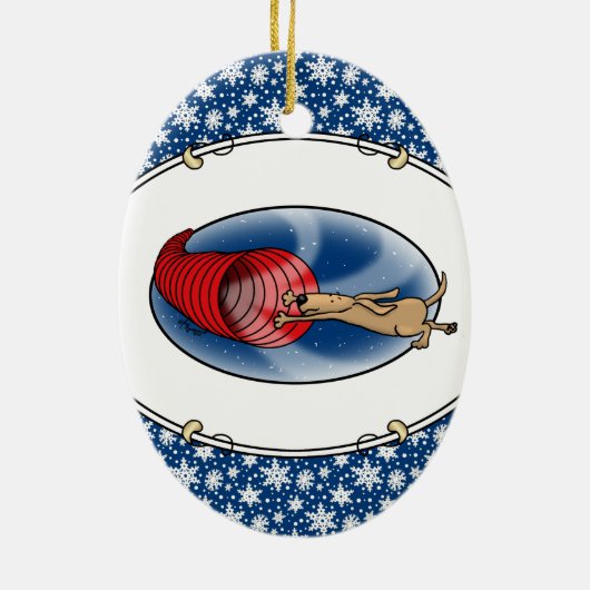 トンネル渦症候群 – 機敏性の高速おもしろい犬 セラミックオーナメント (裏面)