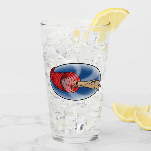 トンネル渦症候群 – 機敏性の高速おもしろい犬 タンブラーグラス (アイス裏面)