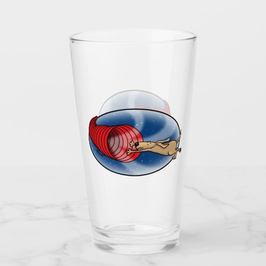 トンネル渦症候群 – 機敏性の高速おもしろい犬 タンブラーグラス (正面)