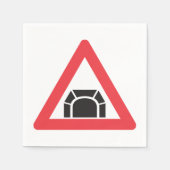 トンネル警告の道路標識の交通記号 スタンダードカクテルナプキン (正面)