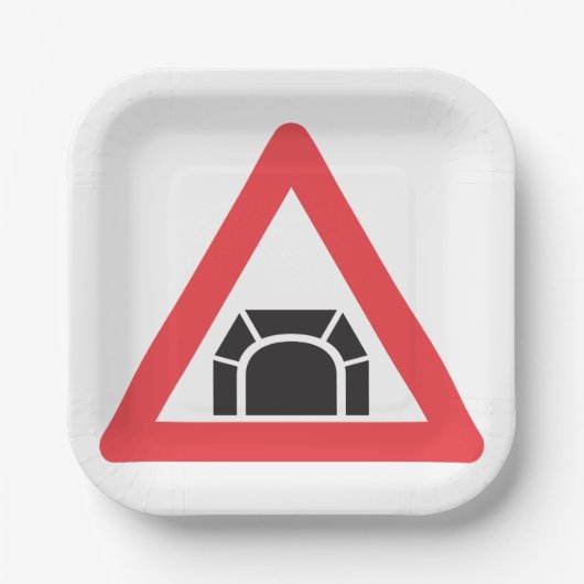 トンネル警告の道路標識の交通記号 ペーパープレート (正面)