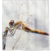 トンフライウォーターカラーパステルホワイトバックグラウンド シャワーカーテン (正面)