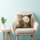 トンフライオンヴィンテージ植物性金ゴールド牡丹日本の クッション (椅子)