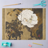 トンフライオンヴィンテージ植物性金ゴールド牡丹日本の 薄葉紙 (クラフト)