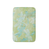 トンフライグリーンティール(緑がかった色)ブルーパターン バスマット (正面縦)