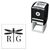 トンフライシルエット2イニシャル結婚ズモノグラム#2 セルフインキングスタンプ (インサイチュ)