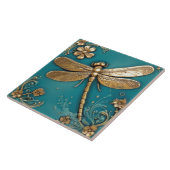 トンフライターコイズティール(緑がかった色)&フェイク金ゴールドフェイクレリーフ、 浮き彫り タイル (側面)