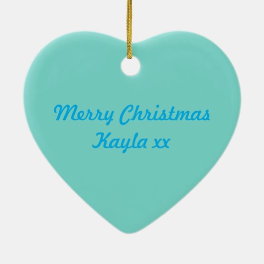 トンフライダンスハートクリスマスオーナメントカスタム セラミックオーナメント (裏面)