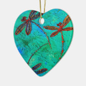 トンフライダンスハートクリスマスオーナメントカスタム セラミックオーナメント (左)