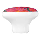 トンフライダンスホット明るい赤紫色ドアプル セラミックノブ (側面)