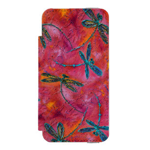 トンフライダンスホット明るい赤紫色 iPhone SE/5/5sウォレットケース