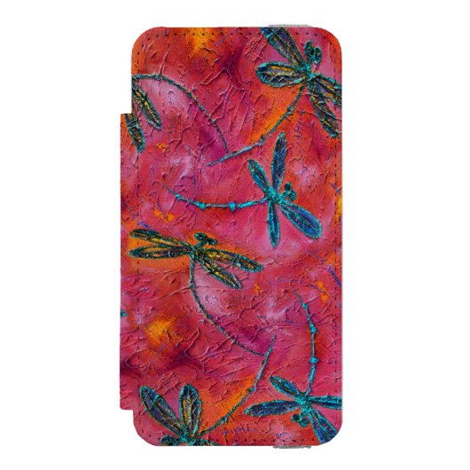 トンフライダンスホット明るい赤紫色 INCIPIO iPhoneウォレットケース (フォリオ 正面)