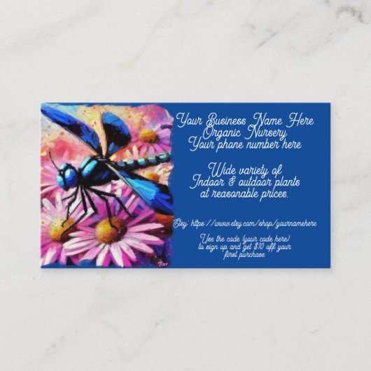 トンフライデイジー植物子供部屋ショップ販売Etsy 名刺 (正面)