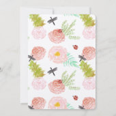 トンフライバラウォーターカラーガーデンブライダルシャワー 招待状 (裏面)