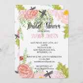 トンフライバラウォーターカラーガーデンブライダルシャワー 招待状 (正面/裏面)