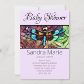 トンフライブルーティール（緑がかった色）アクアブラックベビーシャワー 招待状 (正面)