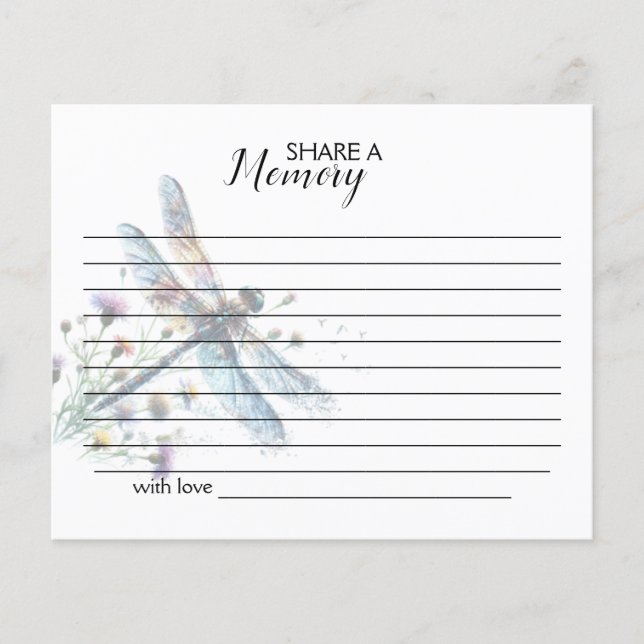 トンフライ共有メモリ、シンプル葬儀カード (正面)