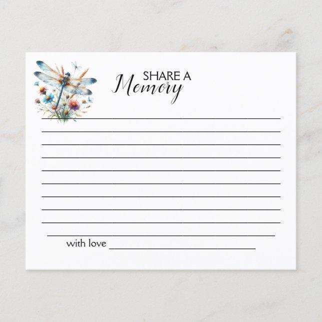 トンフライ共有メモリ、シンプル葬儀カード (正面)