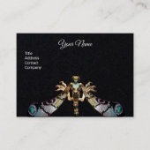 トンフライ女性ファンタジージュエルブラック紙モノグラム 名刺 (正面)