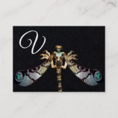 トンフライ女性ファンタジージュエルブラック紙モノグラム 名刺 (裏面)