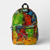 トンフライ抽象芸術バックパックバッグ プリントバックパック (正面)