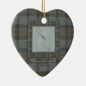 トンフライ水色フレーザークランタータンチェックグレーブルー セラミックオーナメント (右)