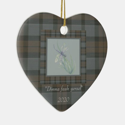 トンフライ水色フレーザークランタータンチェックグレーブルー セラミックオーナメント (右)