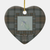 トンフライ水色フレーザークランタータンチェックグレーブルー セラミックオーナメント (裏面)