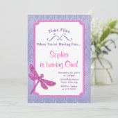 トンフライ誕生日招待状ピンクグリッターガール 招待状 (スタンド正面)