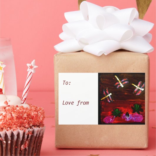 トンフライ《植物》スイレン池 長方形シール (パーティー)