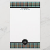 トンプソンクラン狩りタータンチェックモノグラム 便箋 (正面)