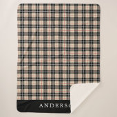 トンプソンパーソナライズされたラクメルタータンチェックプレイドパターン シェルパブランケット (正面)