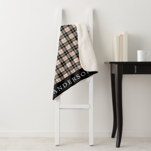 トンプソンパーソナライズされたラクメルタータンチェックプレイドパターン シェルパブランケット (インサイチュ)