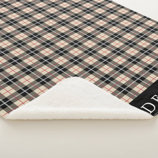 トンプソンパーソナライズされたラクメルタータンチェックプレイドパターン シェルパブランケット (3/4)